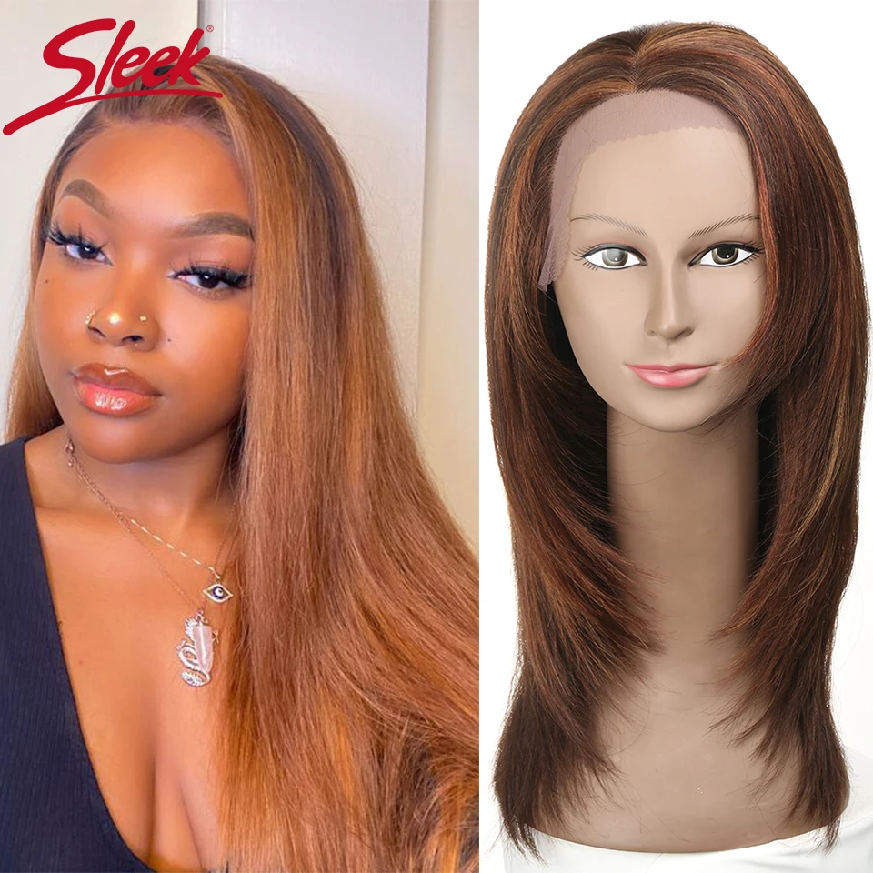 Sleek Highlight Lace Front Wig For Women 13x4 Lace Front Brazilian Hair Wigs Straight Colored Lace Wigs 18 Inch Long Lace Wigs