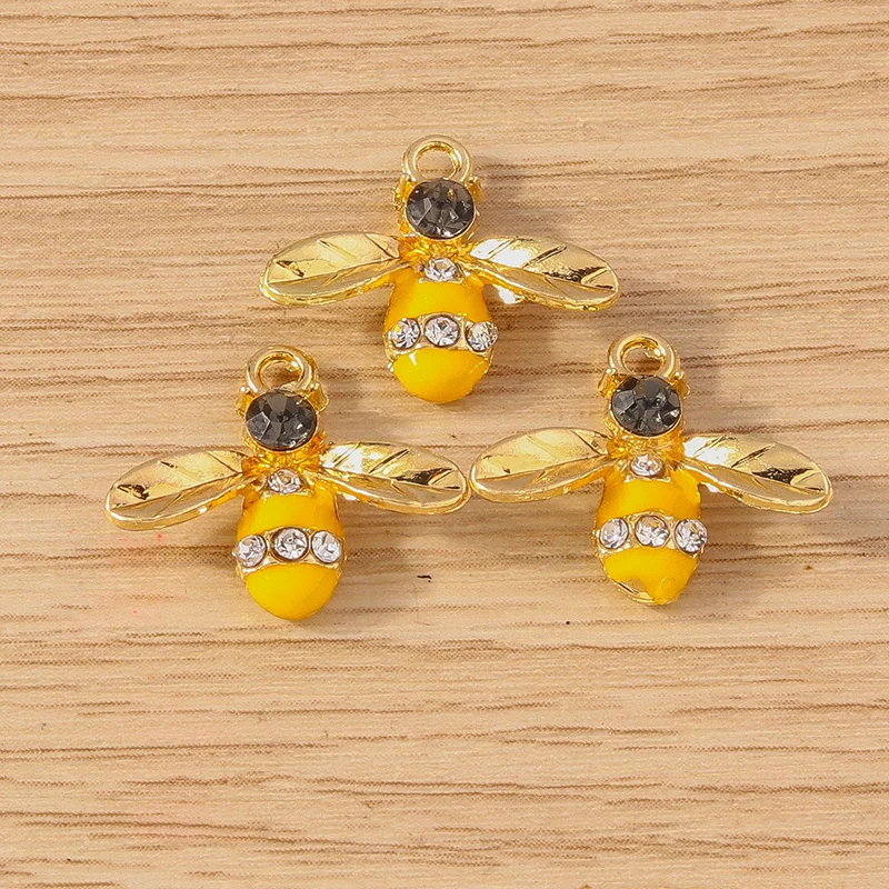 10 stücke Cartoon Tier Charms Emaille Honigbiene Charms Anhänger für Schmuck Herstellung Ohrringe Halskette Armbänder DIY Handwerk liefert – Detail 19