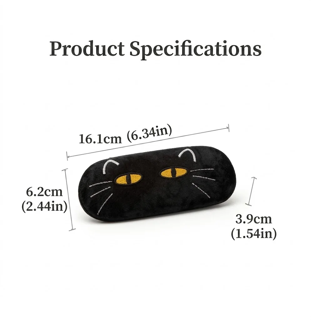 Cute Embroidered Cat Glasses Case Hard Shell Eyeglasses Box Portable Sunglasses Protection Case with Free Cleaning Cloth