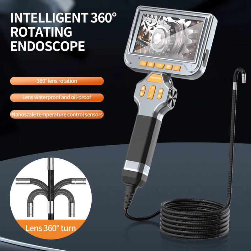 5Inch 6mm 2MP 1080P Articulate 360Degree Rotating Steering Endoscope  CMOS Borescope Inspection Otoscope Digtal Microscope