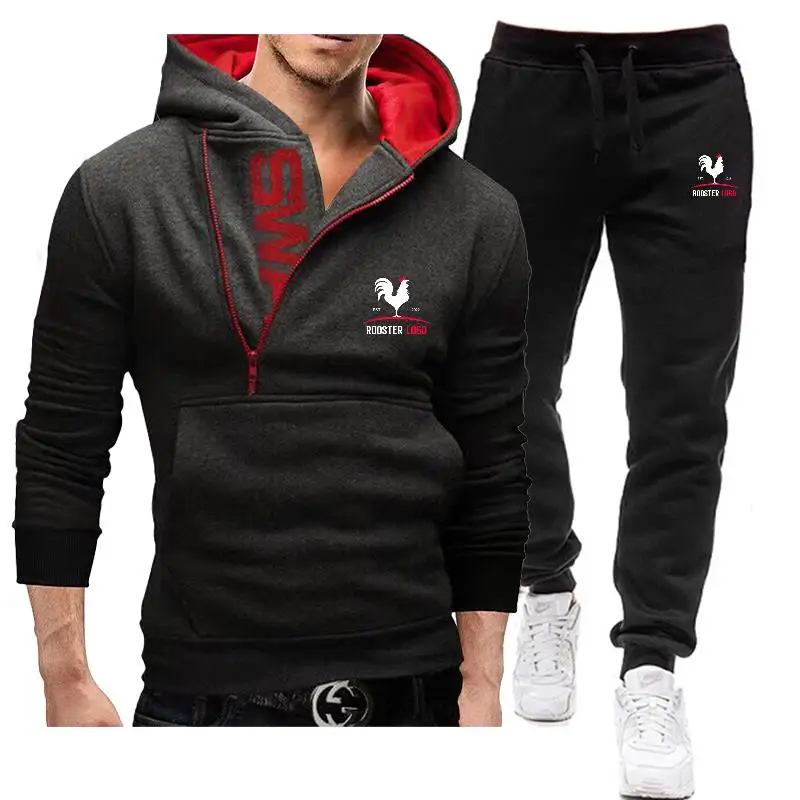 

2024 New rodster logd printed sportswear men's two-piece hoodie and pants casual jogging set