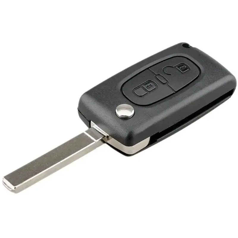 Car Accessories 2 Buttons Flip Folding Remote Key Fob Case Blank Car Key Shell for Peugeot 207 307