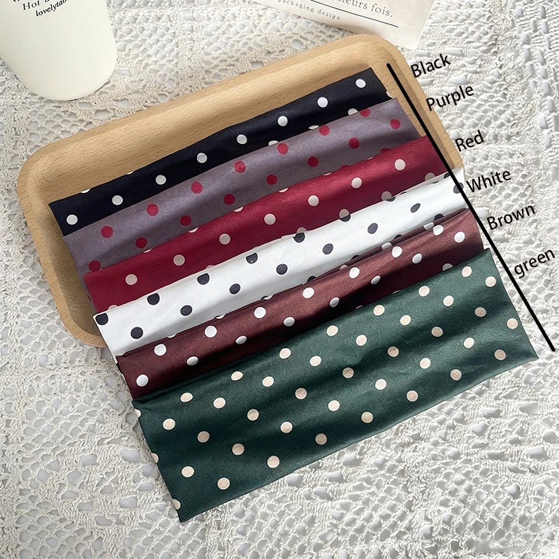

Polka Dot Fabric Hairband for Woman Elegant Temperament Wide Brim Hair Ties Fashion Girl's Sporty Headband