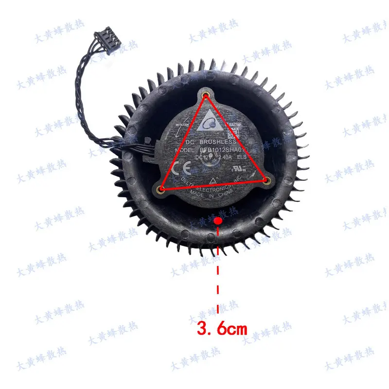 The New Cooling Fan for NVIDIA Quadro RTX5000 RTX6000 RTX8000 Video BFB1012SHA01 DC12V 2.4A