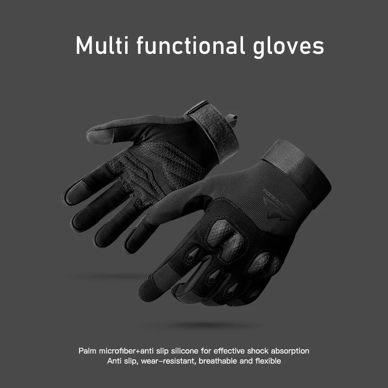 New tactical full finger gloves for men, outdoor sports, cycling, mountaineering, military enthusiasts,  special forces, combat