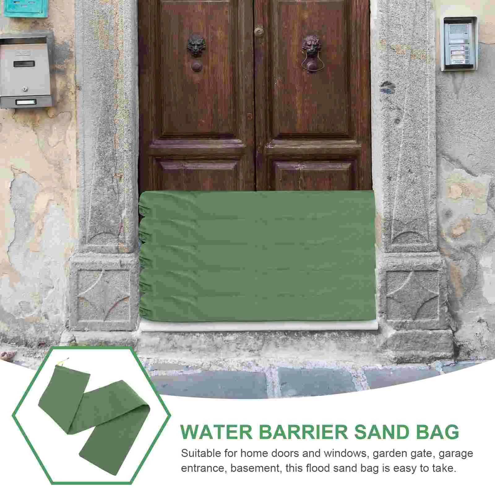 Garbage Can Flood Control Sandbags Barrier for Tarpaulin Household Defence Barriers Green Filled Door Water Travel