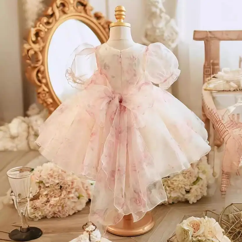 2024 New Children's Evening Gown Host Performance Wedding Birthday Baptism Party Flower Girl Dresses A3942 Vestidos