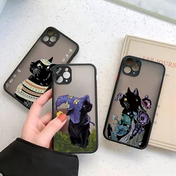 Hot Abstract Art Black Cat Phone Case For Samsung S24 S23 S22 S21 S20 S10 FE Note20 Note10 Plus Ultra Lite 5G Matte Clear Cover