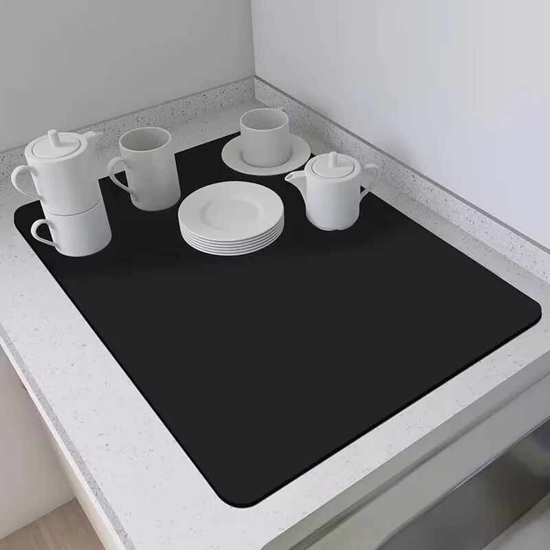 Kitchen draining mat, oil-proof, non-slip, bar counter absorbent, heat-insulating, washable, quick-drying coaster