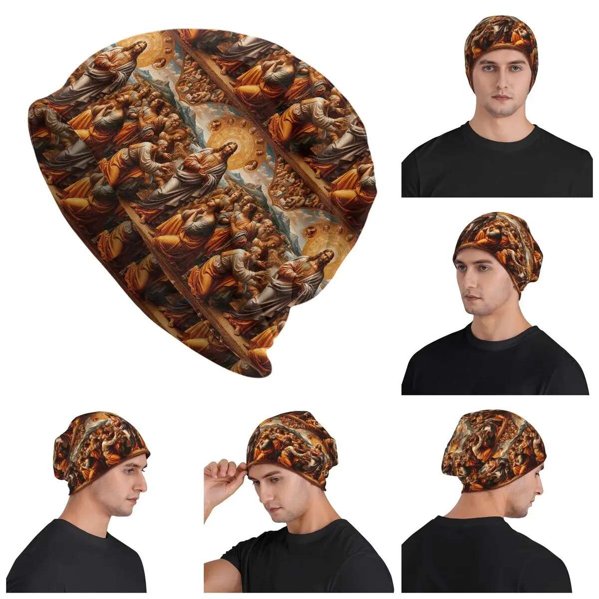 WORSHIPING JESUS Skullies Beanies Hats Warm Autumn Winter Outdoor Cap Knitted Bonnet Caps for Unisex Adult