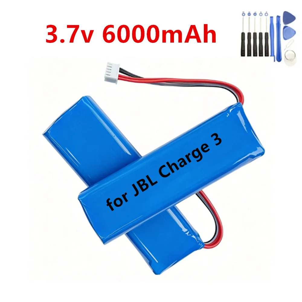 upgrade 6000mAh 3.7V Battery GSP1029102A for JBL Charge 3 Version Speaker Lithium Polymer Batteria +Tool