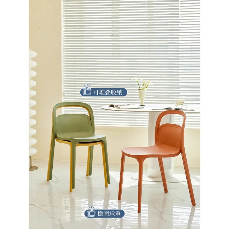 Nordic Simple High-end Light Luxury Thickened Dining Chair Home Backrest Dining Chair Outdoor Stackable Leisure Plastic Stool