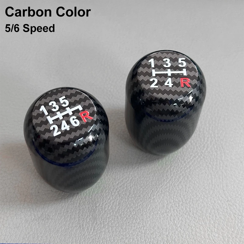 

New Car Gearshift Head Carbon Color 5/6 Speed Car Control Lever Handle Car Gear Shift Handle Lower right corner of R gear