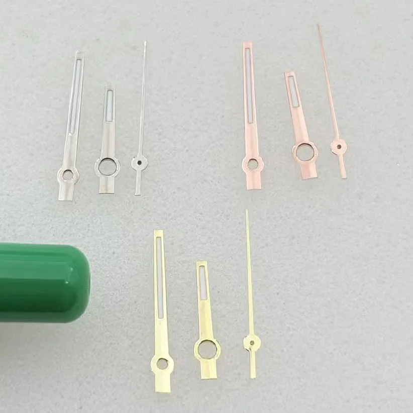 High Quality Watch Hands Needles Polished Rose Gold Silver Gold Green Luminous Pointers for NH35 NH36 4R NH70 7S26