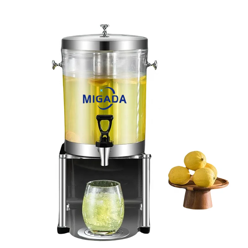 Restaurant Drink Stainless Steel 8L Self-Service Beverage Juice Soda  Cold Drink Water Dispenser Milk With Ice Bucket