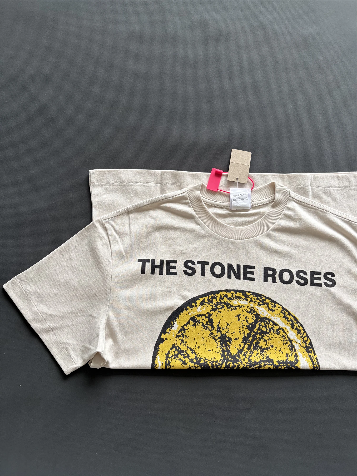Kanye West Homme Classic Washed Worn Lemon Print Off-shoulder Vintage Streetwear Tops Cotton Oversized T-Shirt for Men Clothes