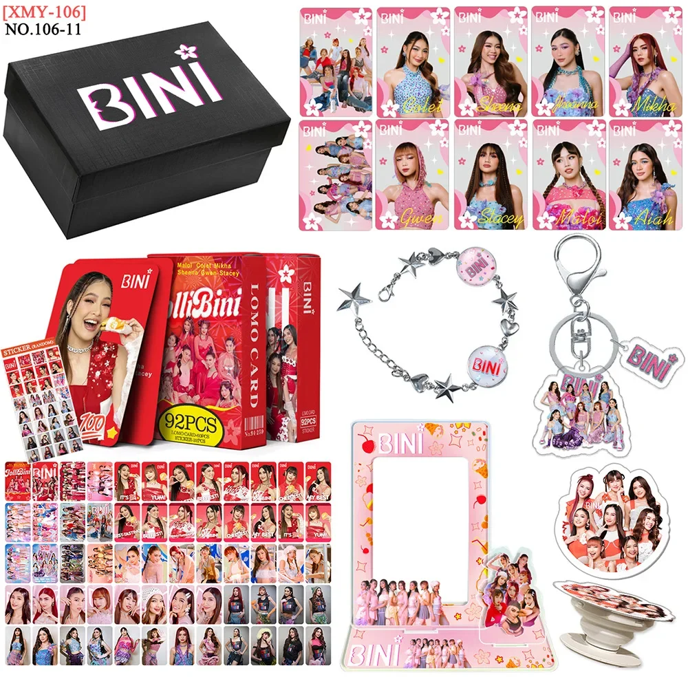 Kpop Idol BABYMONSTER BINI GIDLE ZB1 Gift Box Set Lomo Card Photocards Card Holder Keychains Acrylic Stand Bracelet Fans Gifts