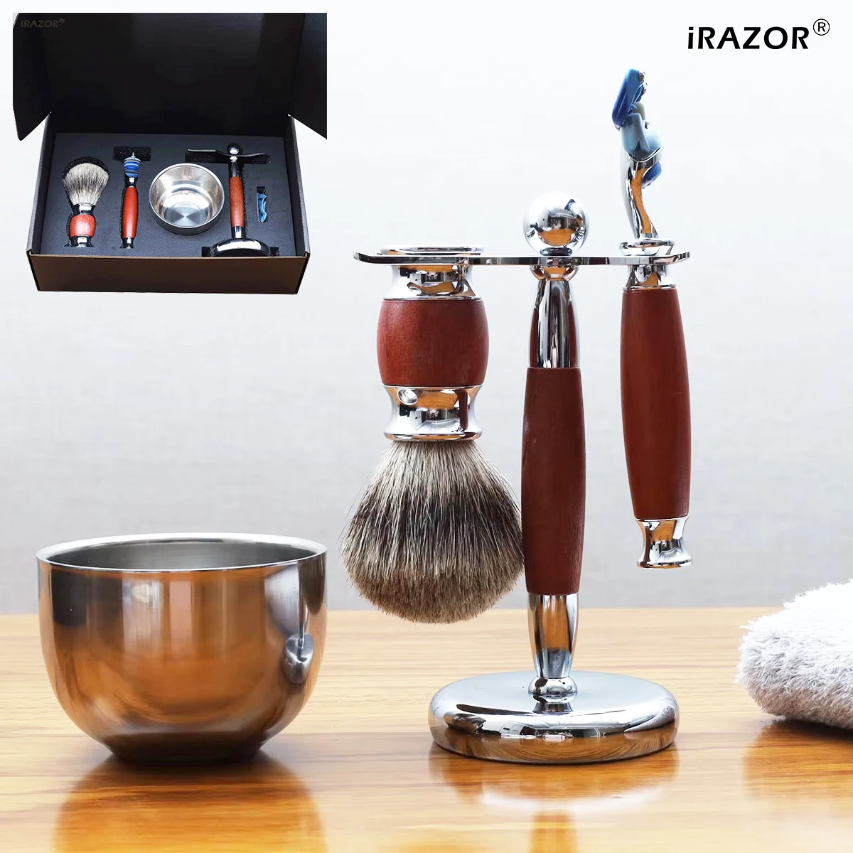Men'S Grooming Underarm - 아이레이저 고급 남성용 5중날 면도기 세트,