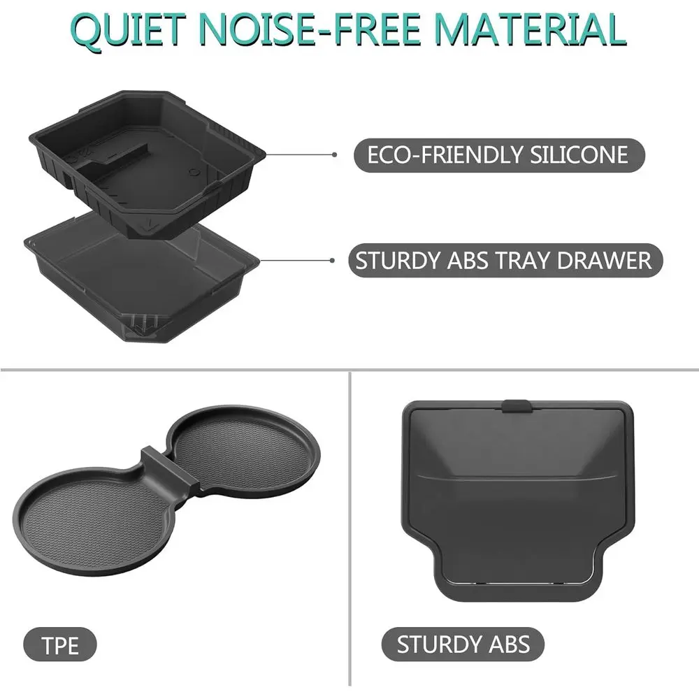 Tesla New Model Y Juniper 2026/Model 3 Highland Center Console Organizer Tray Accessories, Double Layer Space Console Storage Ac