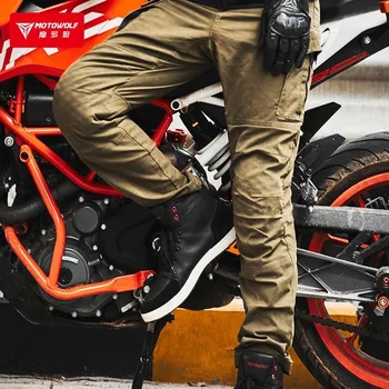 Motowolf motorcycle riding pants windproof and Anti-fall pants with CE protective gear racing casual overalls pants rider jeans