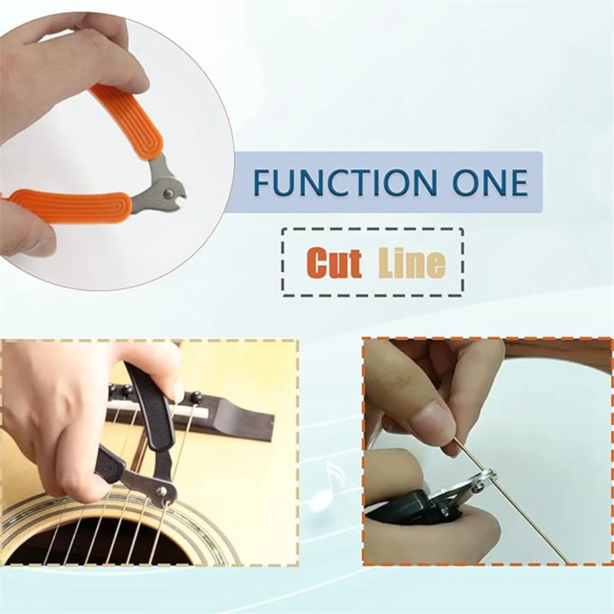 Guitar'S String Cutter and Winder Tool, Acoustic Guitar Bridge Pin Remover Puller, 3-In-1 Guitar String Replace Tool