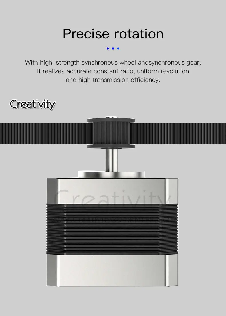 Creativity 42-34 X-Achsen-Schrittmotor mit 2GT Synchrongetriebe für Ender 3, Pro Ender-5 Serie/CR-6 SE, Max /CR-6 SE 3D-Drucker – Detail 6