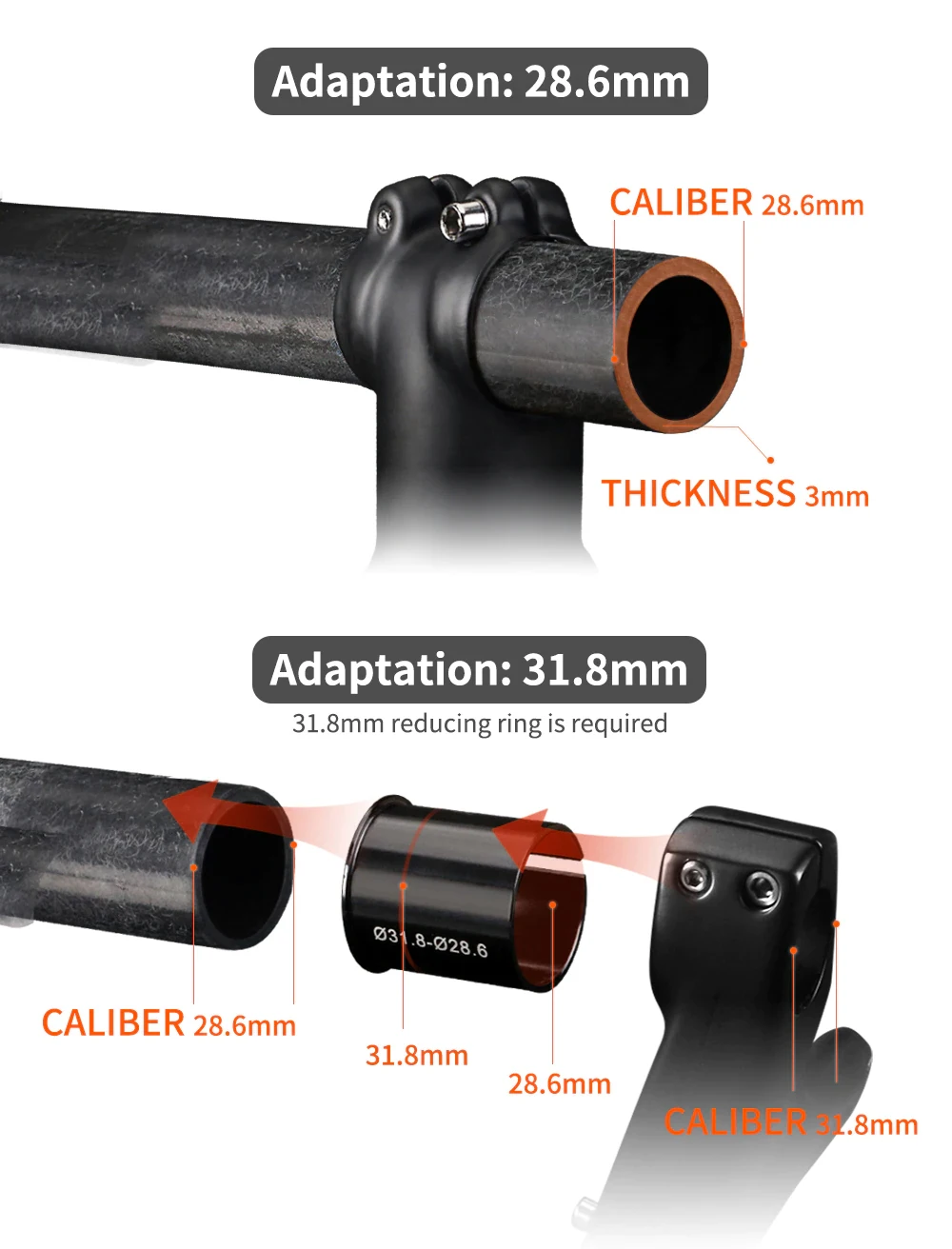 Starre MTB-Vollcarbon-Gabel, gerade/konformte Rohr-Fahrradgabel, 9 x 100 mm Schnellspanner, Steckachse 15 x 100 mm, 26/27,5/29 Zoll – Detail 4