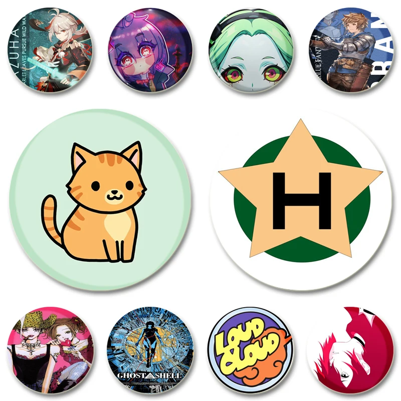 

Anime Figure Brooches Kazuha Nana Yayoi Hozuki Alucard Hellsing Badge Cartoon Cute Enamel Pins for Backpack Accessories Hat Gift