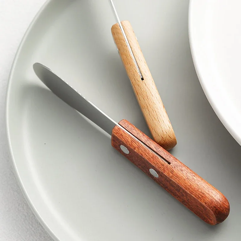 3Pcs Butter Knife Kitchen Butter Spreader Sandwich Cream Jam Spreader Cheese Knife Small Wood Table Knives Kid Cutlery Tableware