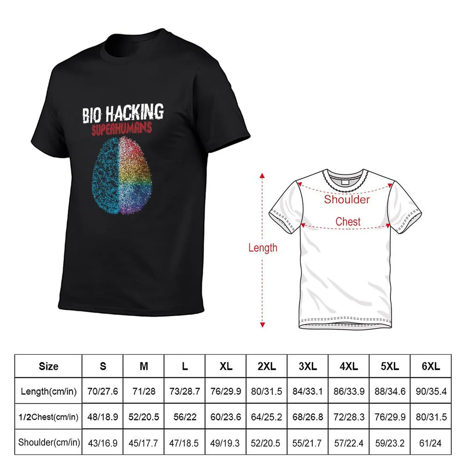 Biohacker Superhuman Biohacking product T-shirt Blouse Aesthetic clothing mens tall t shirts