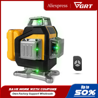 16 Line Laser Level 4D Self-Leveling 360 Horizontal Vertical Cross Green Light Level Rechargeable Lithium Battery Tool