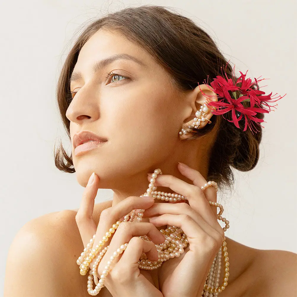 

2Pcs Flower Hair Clip Hairpin for Performance Party Hair Jewelry Floral Snap Clip Decoration Flower Barrette