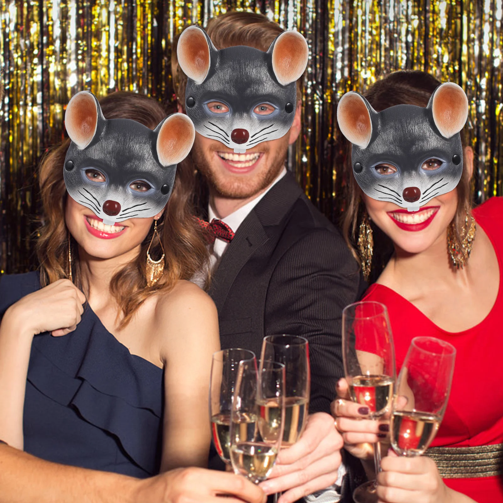 

3D Mouse Mask Grey Lightweight Party Face Cover For Halloween Carnival Masquerade Cosplay Party Supplies Festival Decorations