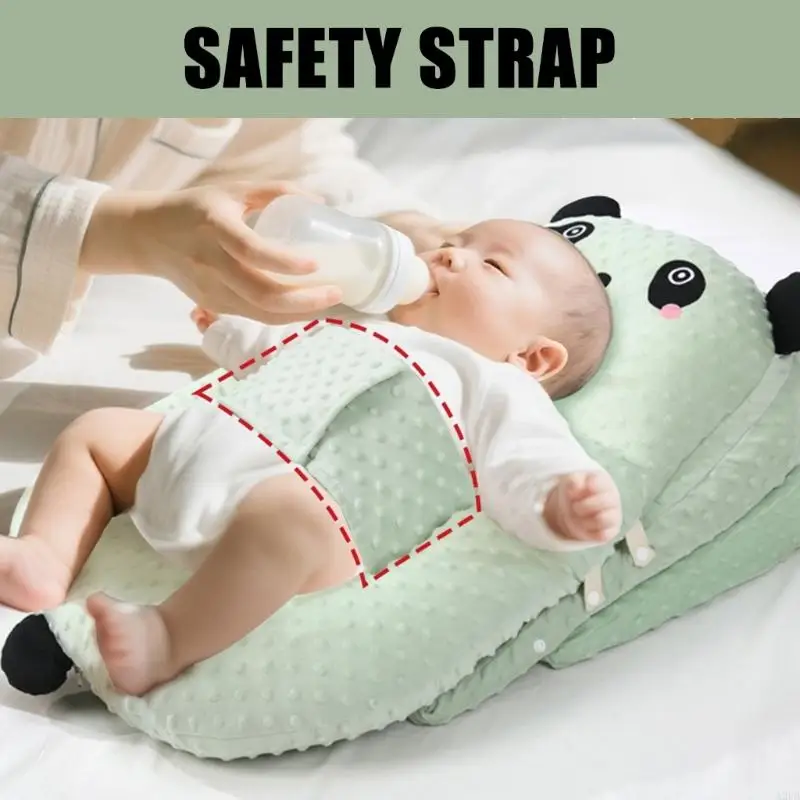 Relief Nursing Pillow For Infants Dotted Backing Double Padding Adjustable Height Secure Belt Easy Cleaning A2UB