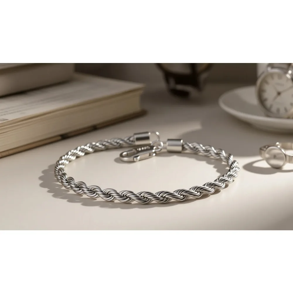 

Мужской и женский браслет-цепочка из стерлингового серебра 925 пробы с алмазной огранкой, 3 мм, витой, в виде веревки, подарок