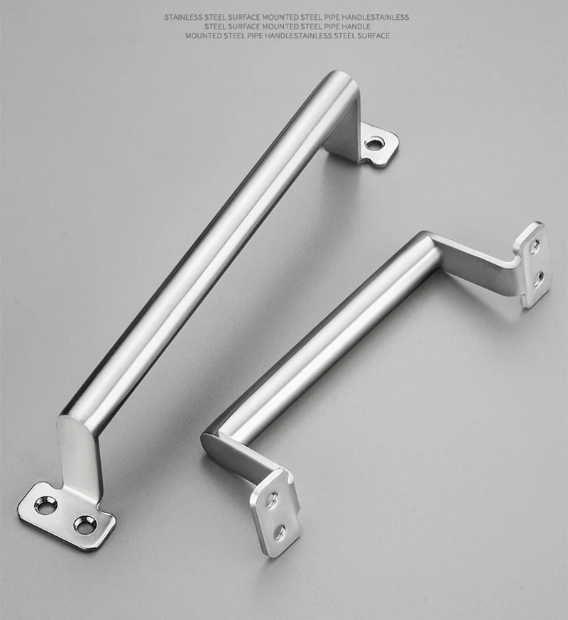 1Pcs Stainless Steel Gate Handle 125mm 154mm 185mm Barn Door Pull Hardware for Kitchen Outdoor Fence Pantry