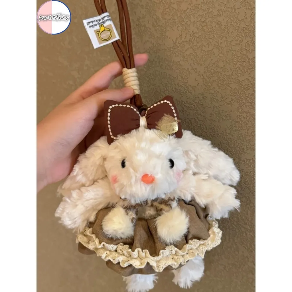 لطيف لوب الأذن أرنب أفخم دمية المفاتيح فتاة حقيبة أرنب ألعاب من نسيج مخملي قلادة #1