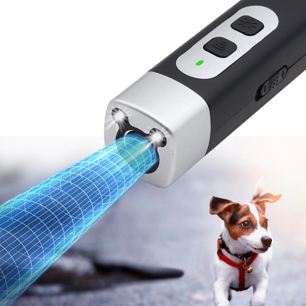 800mAh Anti Barking Device Single Press Ultrasound Flashlight Portable Dog Bark Deterrent Device for Dog Training Tool