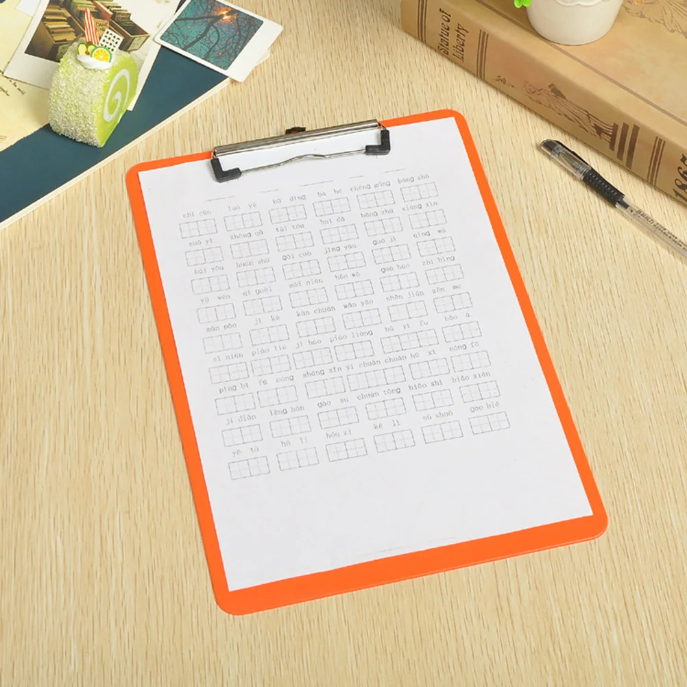 

5Pcs A4 Plastic Clipboards Colorful Ergonomic Design Paper Holders for Office School Medical Use Sturdy Steel Clip Lightweight