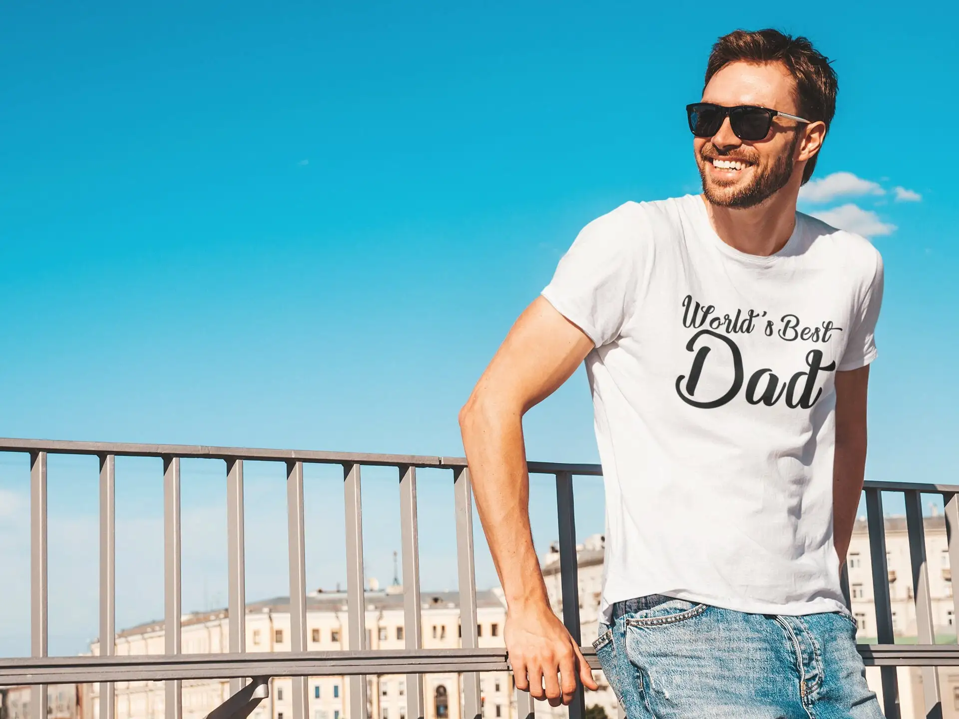 Mens Unique Clothing Worlds Best Dad Chritmas For Him Trendy T Shirt Cool Fashion