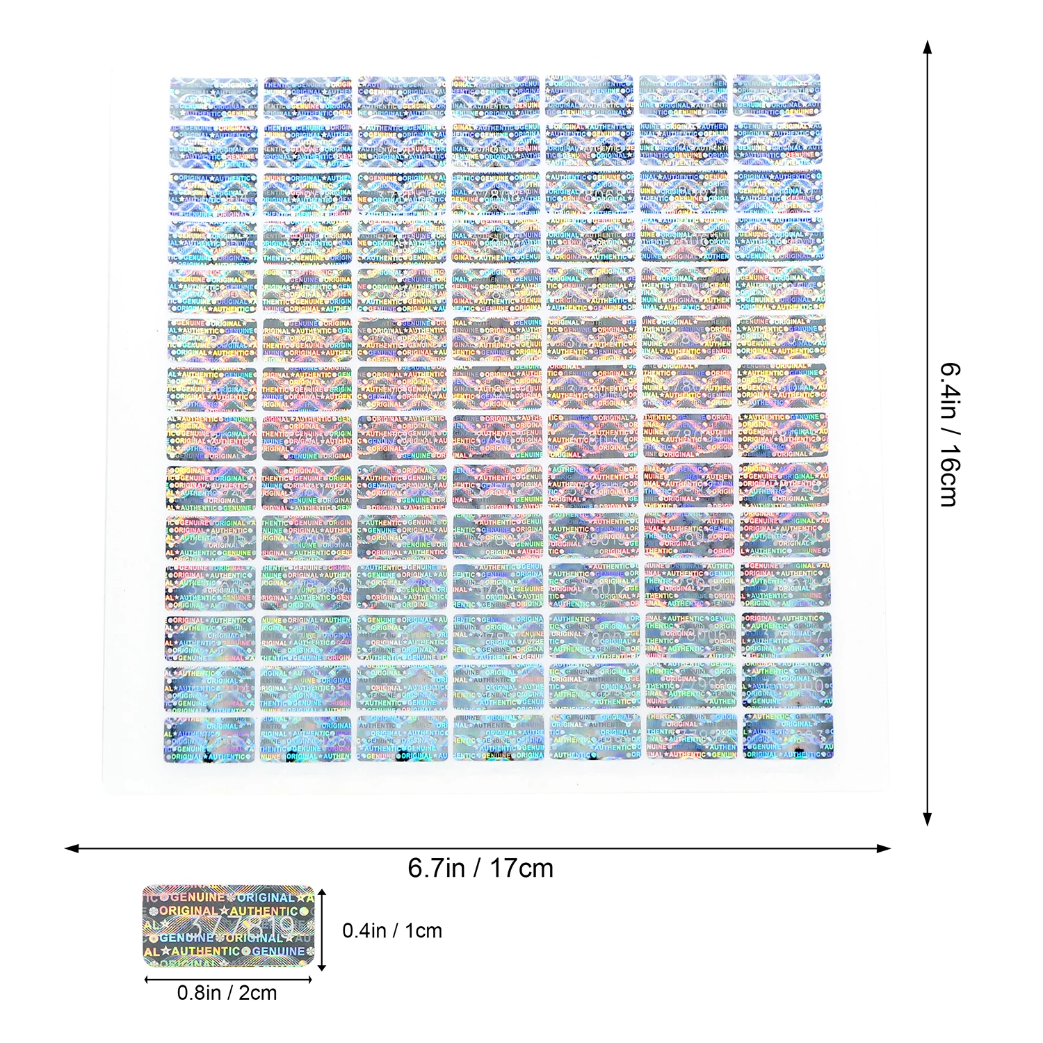 280 Stück, manipulationssichere Hologramm-Aufkleber, Sicherheitsversiegelungsetikett, Garantie-Void-Aufkleber, einzigartige Seriennummer, 20 x 10 mm