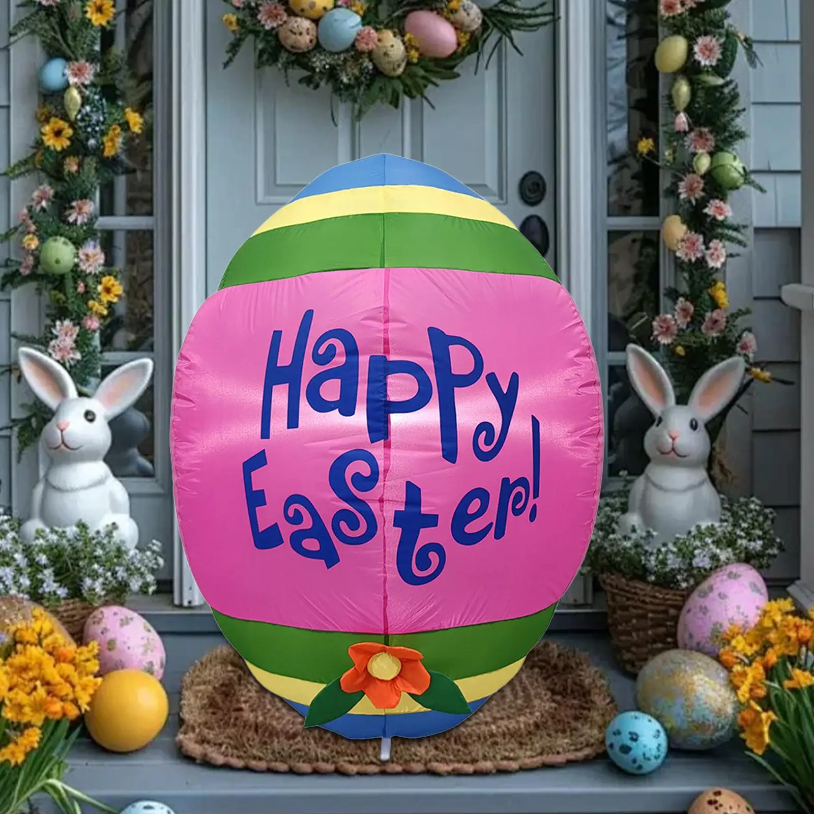 Inflatable Easter Egg Decoration Festival Layout Giant Easter Eggs with LED Lights for Outside Patio Garden Lawn Backyard Porch