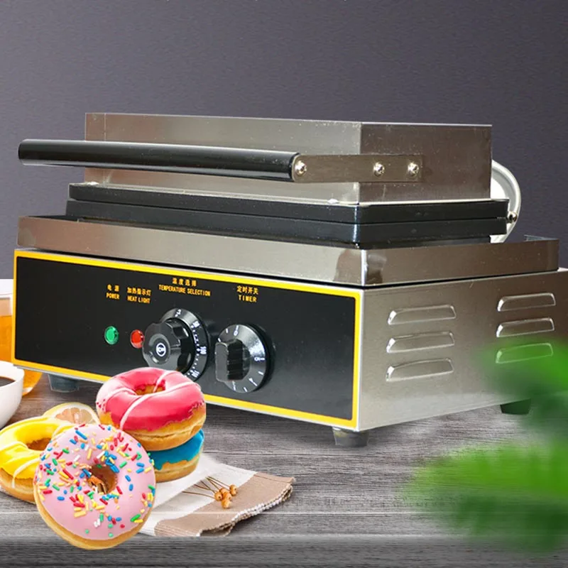 

110/220V commercial home six grid electric non stick pan Waffle Doughnut & Cake Makers toaster pancake donut fully automatic