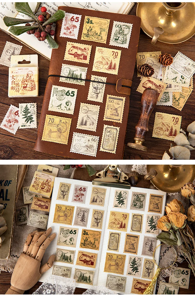 45 Stück/Set Retro-Stempel-Siegelaufkleber, kleine Größe, leicht abziehbar, für Planer und Bastelprojekte zur Dekoration – Detail 2