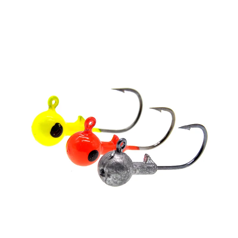 10pcs Jig Head Hook1.75g 3.5g 5g 7g 10g 12g 14g 18g Fishing Hook colored Jig Lure Hard Baits Soft Worm Fishing Tackle