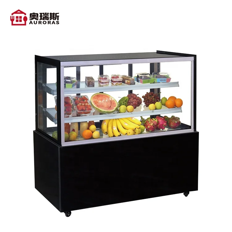 120cm vertical marble based curved glass cake cabinet bakery refrigerator