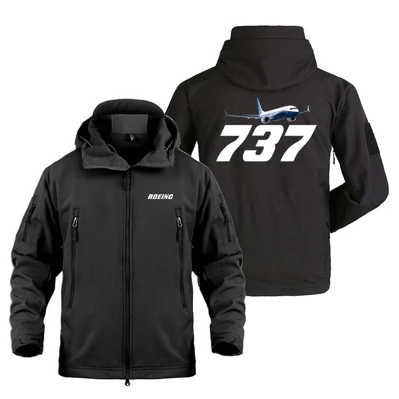 

Outdoor Military Men's New Aviation Pilots Super Boeing 737-800 Tactical Shark Skin Fleece Warm SoftShell Coats Jackets