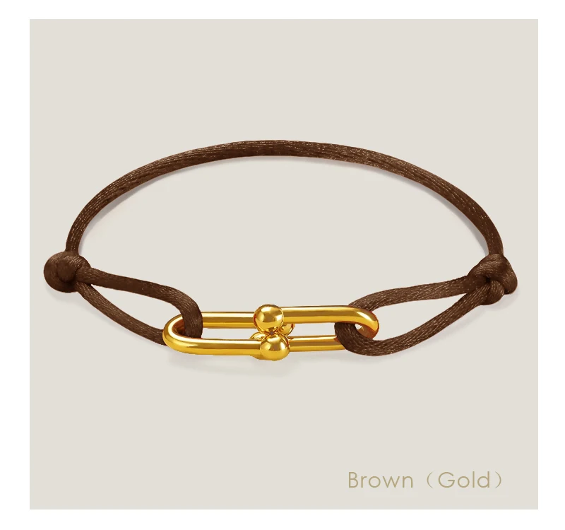 MOONLIGHT Classic Adjustable U-Shape Charm Bracelets for Women High Quality Silk Rope Bracelet Female Jewelry Gifts Wholesale