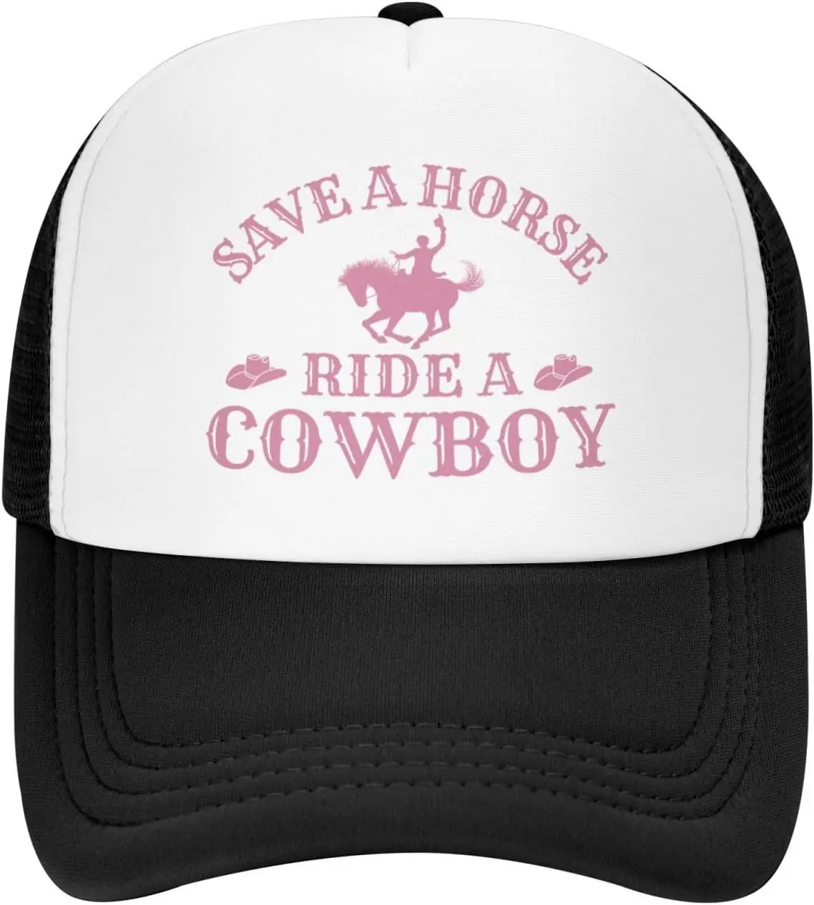 Save a Horse Ride a Cowboy Hat Unisex Adjustable Summer Outdoor Adult Baseball Cap Trucker Hat for Women Men Sun Protection