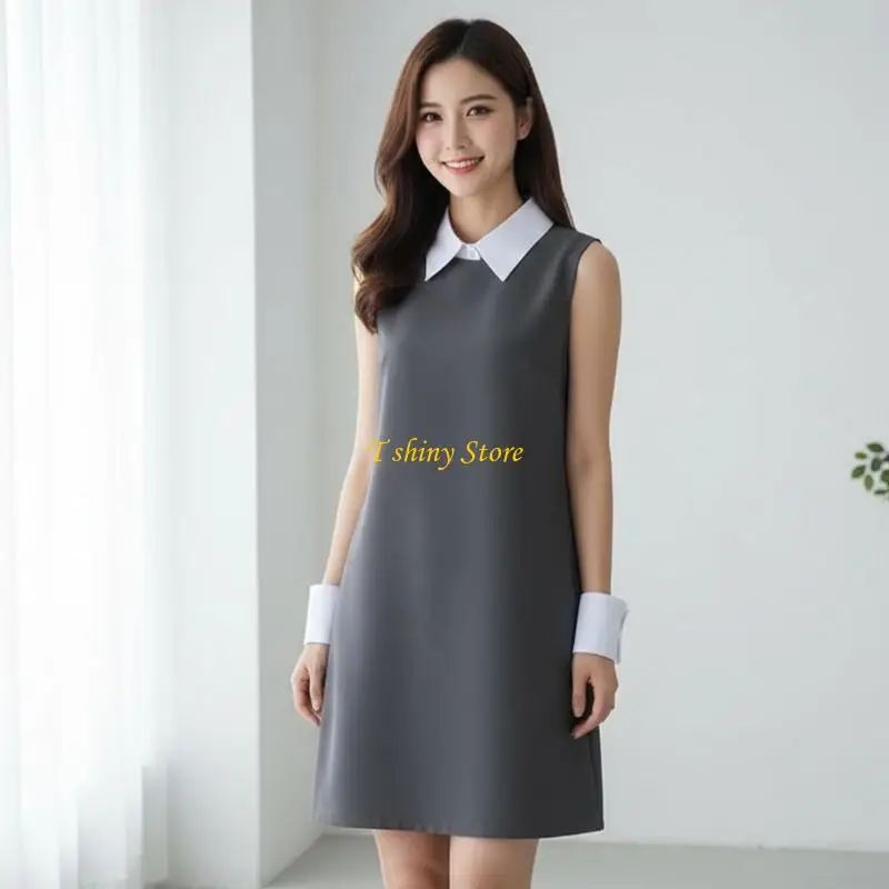 

N58F Fashion Detachable Shirt Collar Wrist Cuffs Professional Workplace Essential 2pc
